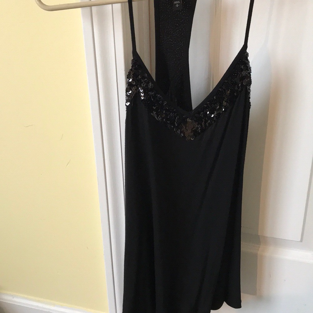 Black sequin tank